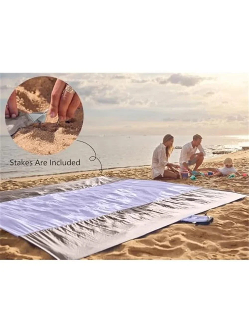 Portable Sandproof Beach Blanket Waterproof Picnic Camping Mat Outdoor Travel